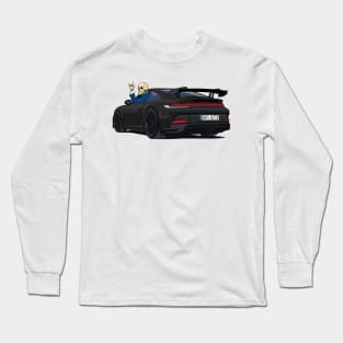 car 911 GT3 skull metal hands black Long Sleeve T-Shirt